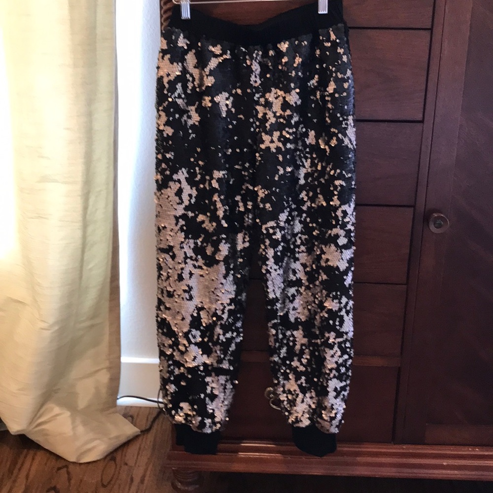 1. State sequin joggers